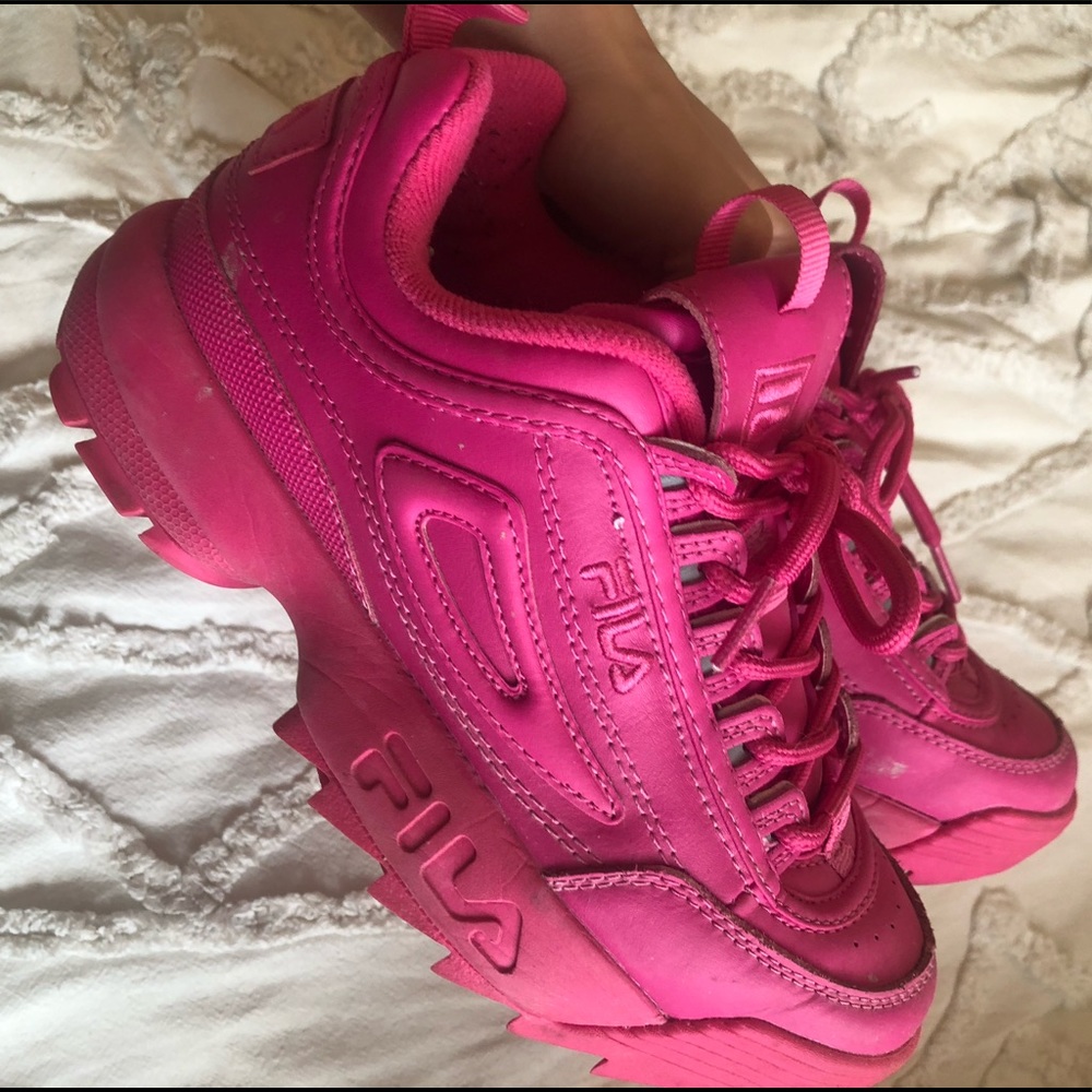 Hot Pink Fila Disruptors